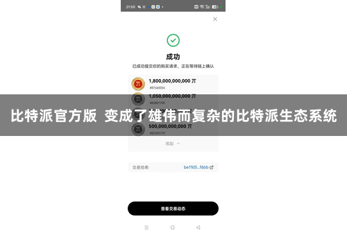 比特派官方版  变成了雄伟而复杂的比特派生态系统