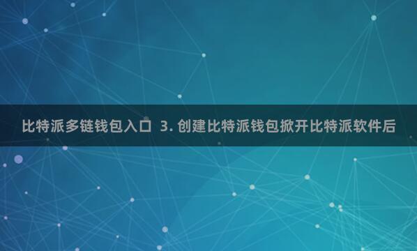 比特派多链钱包入口  3. 创建比特派钱包掀开比特派软件后